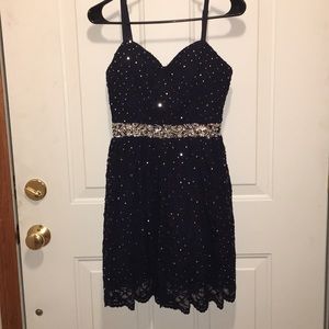 Blue sequined dress